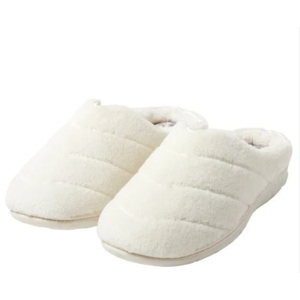 NEW Dearfoams Memory Foam Women's Slippers, Cream, Size L (9-10)